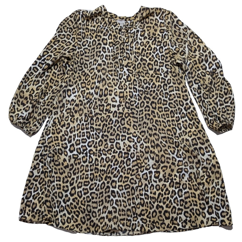 Chicos Leopard Print Shift Dress - Women‎ Size 3 US 16 EUC